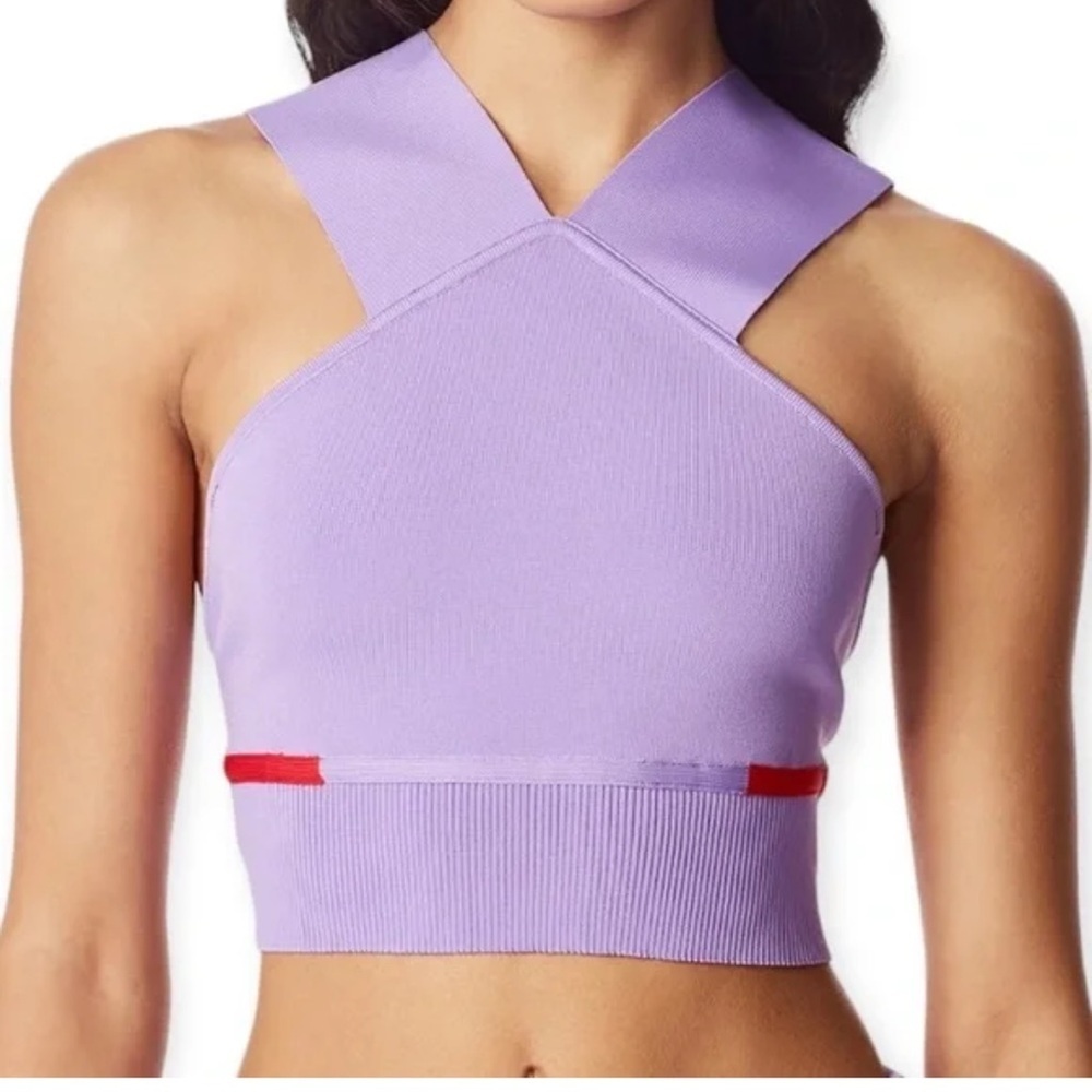 Herve Leger Purple Crop Top NWT - Picture 2 of 7